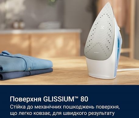 Electrolux Утюг, 2300Вт, 250мл, паровой удар 110гр, керам. подошва, сине-белый E5SI2-4CB фото