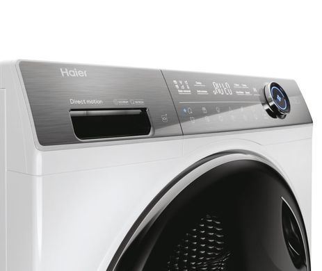 Haier Пральна машина фронтальна, 12кг, 1400, A+++, 60см, дисплей, пара, інвертор, люк чорний, прямий привід, білий (386207) HW120-B14979EUG фото