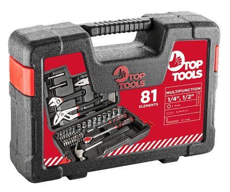Набор инструментов Top Tools 38D510 1/4", 1/2", 81 шт. 38D510 фото
