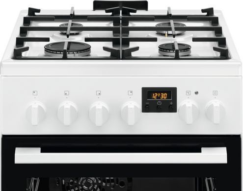 Electrolux Плита комбінована, 57л, 50x60см, дисплей, конвекція, чавун, білий (380159) LKK520211W фото