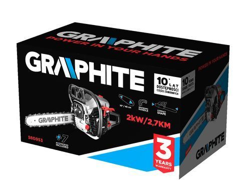 Бензопила GRAPHITE 58G940, 2,7 кВт, шина 16", економічна витрата палива 58G953 фото