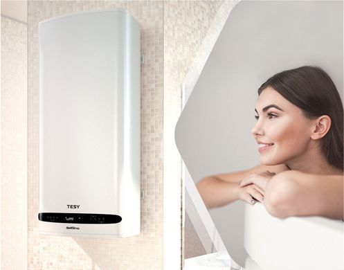 Водонагрівач електр. TESY Bellislimo Cloud плаский GCR 502722 E31 ECW Wi-Fi, 50л, 2,2кВт, ун. монтаж, електр. кер-ння, B, білий (389161) 304766 фото
