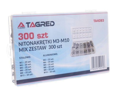 Стальные и алюминиевые заклепки, 300 шт TAGRED TA4039 TA4093 фото