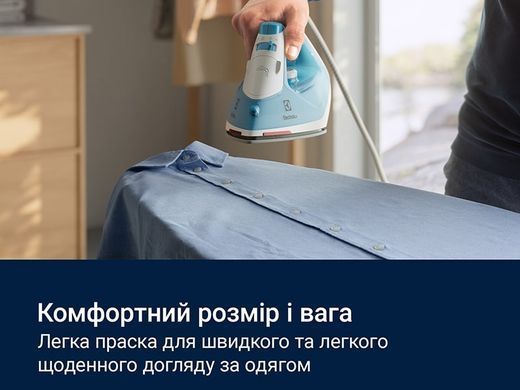 Electrolux Утюг, 2300Вт, 250мл, паровой удар 110гр, керам. подошва, сине-белый E5SI2-4CB фото