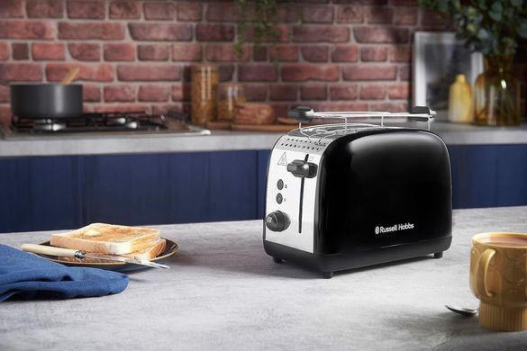 Russell Hobbs Тостер Colours Plus, 1600Вт, нержав., підігрів,разморозка, чорний (370490) 26550-56 фото