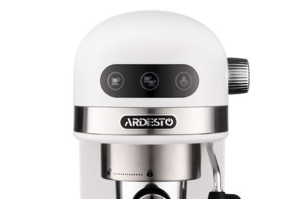 Кавоварка ARDESTO YCM-E1500 - еспресо ріжкова/1.4 л/італ. помпа 20 бар/сенсор. панель/PID контроль/1350 Вт/біла (354622) YCM-E1500 фото