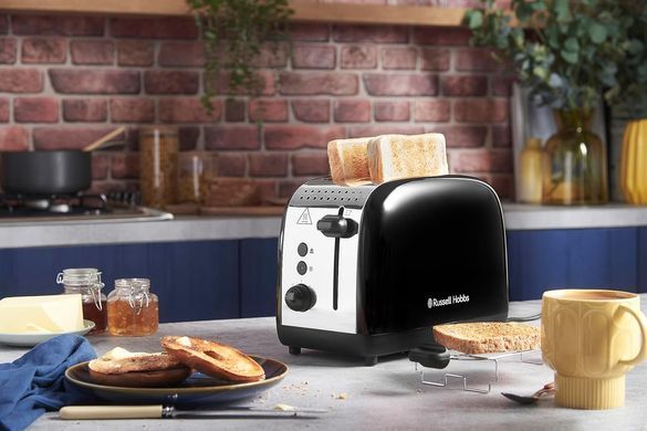 Russell Hobbs Тостер Colours Plus, 1600Вт, нержав., підігрів,разморозка, чорний (370490) 26550-56 фото