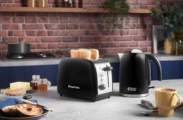 Russell Hobbs Тостер Colours Plus, 1600Вт, нержав., підігрів,разморозка, чорний (370490) 26550-56 фото