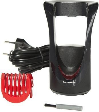Panasonic Триммер для бороды и усов, сеть+акум., насадок-1, красно-черный