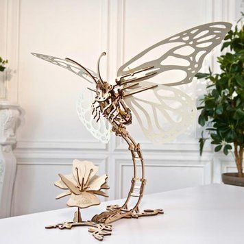 Деревянный механический 3D конструктор Ugears Бабочка (70081) dt_93599 фото