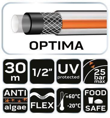 Садовий шланг Neo Tools 15-821 Optima 1/2" x 30 м 4-шаровий для поливу 15-821 фото