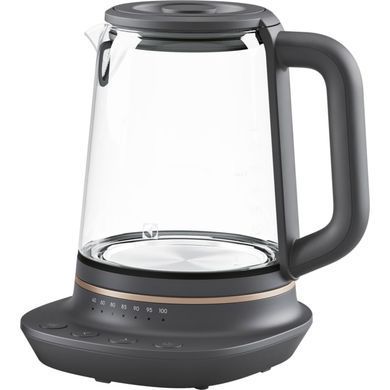 Електрочайник Electrolux 1,7л, Strix, скло, заварник, підтримка темп, чорний (351049) E7GK1-8BP фото