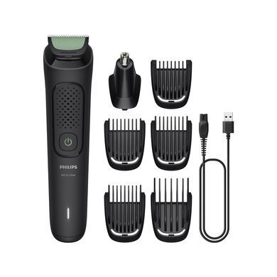 Триммер універсальний Philips All-in-One Trimmer 3000 Series для лица, головы, носа, акум., насадок-7, сталь, черный