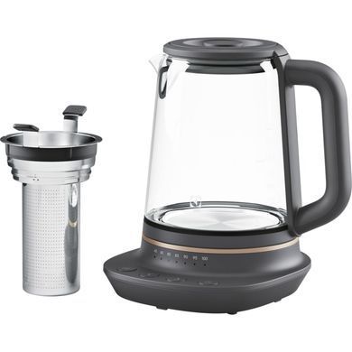 Електрочайник Electrolux 1,7л, Strix, скло, заварник, підтримка темп, чорний (351049) E7GK1-8BP фото