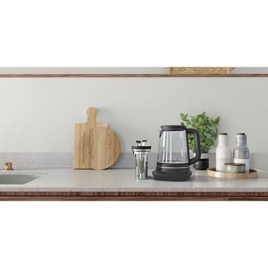 Електрочайник Electrolux 1,7л, Strix, скло, заварник, підтримка темп, чорний (351049) E7GK1-8BP фото