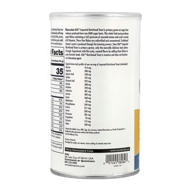 Харчові дріжджі, дрібні пластівці, Imported Nutritional Yeast Fine Flakes, KAL, 78 унції (220 г)