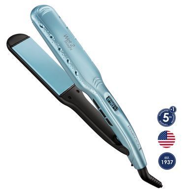 Remington Выпрямитель Wet 2 Straight, 62Вт, темп.режимов-10, 140-230С, дисплей, керамика, голубой S7350 фото