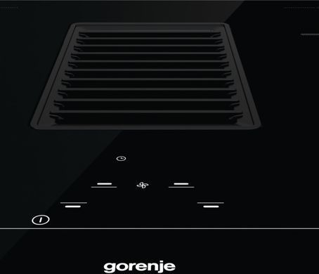Gorenje Варильна поверхня індукційна, 83см, розширена зона, вбудована витяжка, 620м.куб/год, чорний (379059) HET949BSC фото