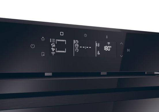 Haier Духовой шкаф электрический, 78л, A++, дисплей, конвекция, пиролиз, телескопические направляющие, черный H6ID25G3YTB фото