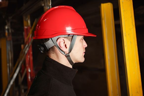 Каска промислова NEO TOOLS 97-224, червона, з ременем підборіддя, ABS, CE сертифікат Червоний