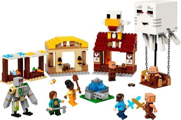 Конструктор LEGO Minecraft Напад на село з повітряною кулею Ґаст (389505)