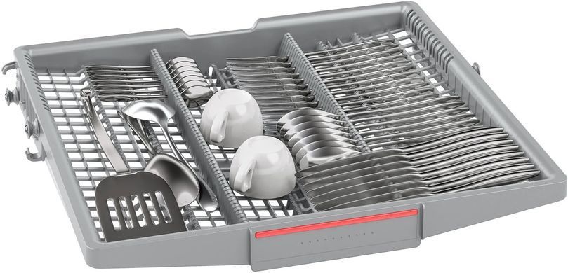 Bosch Посудомийна машина вбудована, 13компл., A+++, 60см, дисплей, 3й кошик, білий (370499) SMV6EMX51K фото