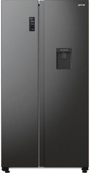 Gorenje Холодильник SBS, 179х67х92см, 2 дв., 353(191)л, А++, NF+, Инв. , Зона св-ти, диспенсер, генератор льда, Внешн.диспл, черный NRR9185EABXLWD фото