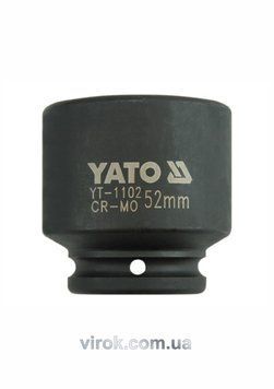 Головка торцева ударна 6-гранна YATO : квадрат 3/4", М= 52 мм, L= 72 мм