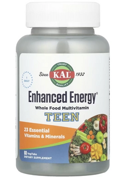 Суміш для підлітків для покращення пам'яті та концентрації KAL (Enhanced energy teen memory concentration blend) 60 таблеток