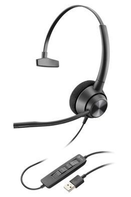 Гарнітура комп'ютерна моно On-ear Poly EncorePro 310, USB-A, всеспрямований, чорний (376380) 767G1AA фото