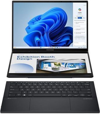 ASUS Ноутбук Zenbook Duo UX8406MA-PZ074W 14" 3K OLED, Intel Ultra 9 185H, 32GB, F2TB, UMA, Win11, Серый 90NB12U1-M008Z0 фото