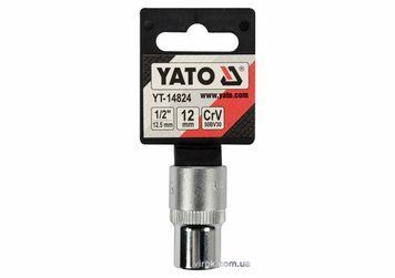 Головка торцева YATO : квадрат 1/2", SPLINE M12 мм, L= 38 мм. CrV