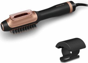 Rowenta Фен-щетка Reverso Dry&Brush 2в1, 1200Вт, режимов-3, иониз-я, хол. обдув, насадок-2, керамика, черно-золотистый CF9840F0 фото