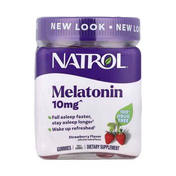 Мелатонін Natrol "Melatonin Gummies" для нормалізації сну, зі смаком полуниці, 10 мг (60 жувальних мармеладок)