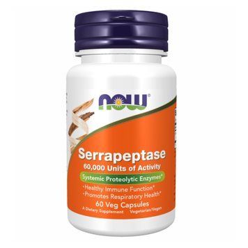 Serrapeptase 60,000 Units - 60 vcaps Now Foods