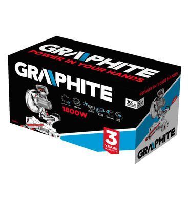 Пила торцовочная GRAPHITE 59G812, 1800 Вт, с протяжкой и лазерным указателем, диск 254 мм. 59G812 фото