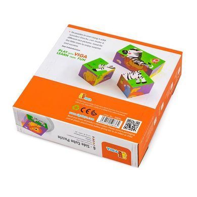 Дерев'яні кубики-пазл Viga Toys Звірята (50836) dt_79200 фото
