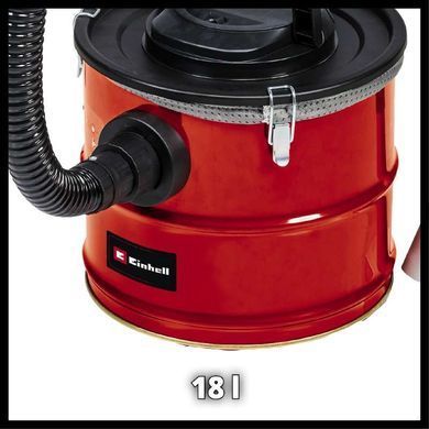 Einhell Пилосос професійний для золи TC-AV 1718 DW, 1200 Вт, 170мБар, контейнер 18л, 3.25кг (356630) 2351661 фото