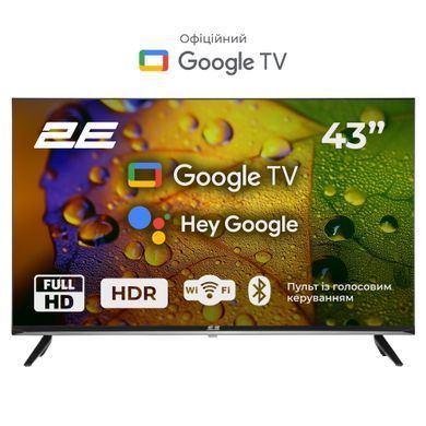 2E Телевизор 43" LED FHD 60Hz Smart Google TV Black 2E-43A07KF фото