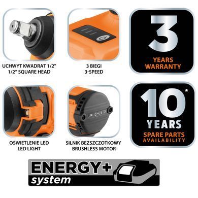Гайковерт NEO TOOLS 04-613, 350 Нм, 3 передачі, безщітковий, 1/2", без акумулятора 04-613 фото