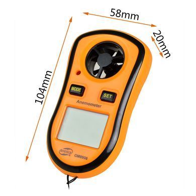 Цифровий крильчастий анемометр 0,1-30 м/с, -10-45 &deg;C BENETECH GM8908