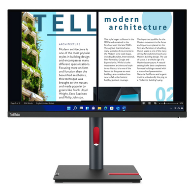 23,8 "16: 9 IPS RC Monitor, 2560x1440, 4 мс, 60 Гц, HDR10, 1xhdmi 2,0/1xdp 1,4/1xdp Out/4xusb 3,2/1xu Lenovo p24h-30 3702727 фото