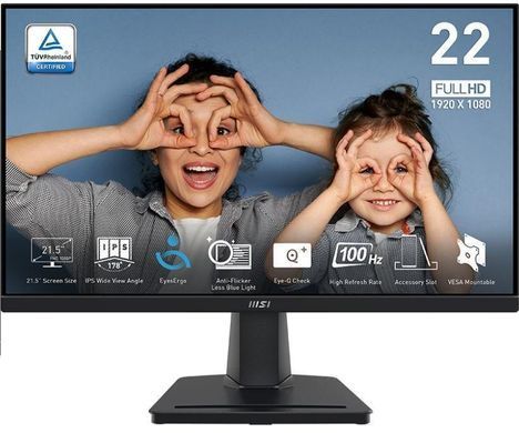 Монітор MSI 21.5" PRO MP225 D-Sub, HDMI, IPS, 100Hz, 4ms, sRGB 107% (385719) 9S6-3PC6CM-002 фото