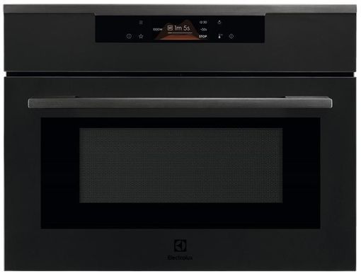 Electrolux Духова шафа електрична компактна, 43л, дисплей, конвекція, ф-ція мікрохвиль, чорний матовий (365929) KVLBE08T фото