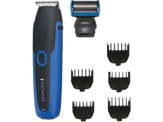 Remington Триммер WeTech для бороды, усов и тела, акум., насадок-5, сталь, черно-синий