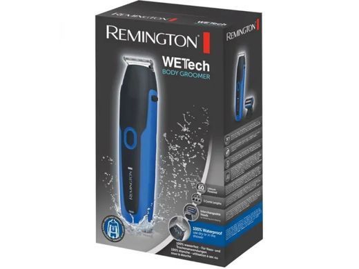 Remington Триммер WeTech для бороды, усов и тела, акум., насадок-5, сталь, черно-синий