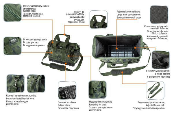 Сумка для инструментов Neo Tools 84-322, нейлон 600D, 40x22x33 см