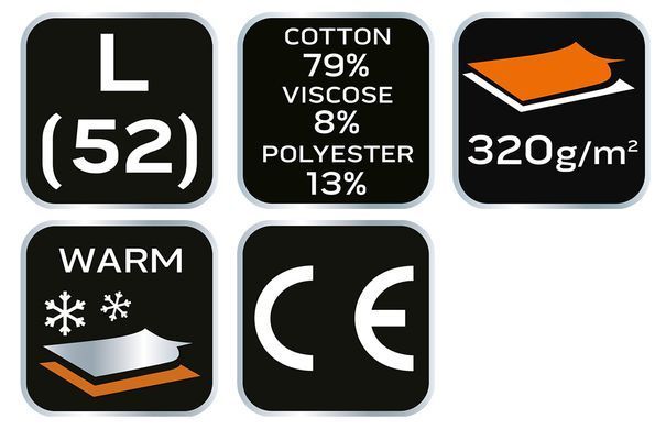 Толстовка NEO TOOLS 81-650 COMFORT серый меланж, 79% хлопок, полиэстер, вискоза, 320 г/м&sup2; L