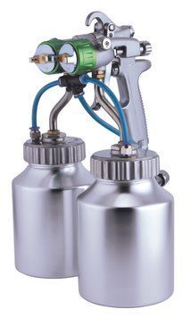 Пістолет фарбувальний пневматичний HVLP 1,3 (2 бачка, 2 форсунки) AUARITA PT-29B-1.3 PT-29B-1.3 фото