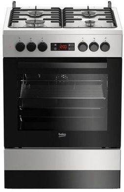 Плита Beko комбінована, 66л, 60x60см, конвекція, сріблястий FSM62320DSS фото